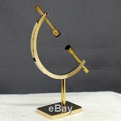 Gold Plated Caliper Stand Fossil Specimen Mineral Display AU5
