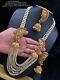 Gold Plated Indian Bollywood Style Haram Cz Necklace Nagas Pearl Jewelry Set