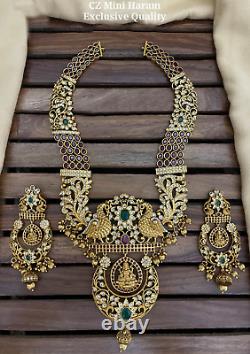 Gold Plated Indian Bollywood Style Temple Jewelry Bridal Necklace Earrings Set