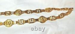 Gold Plated Medusa Chain Link Belt Waist Chain Made in Italy