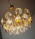 Gold Plated Palwa Chandelier Bubbles Pendant Lamp Crystal Glass, Germany 1960s