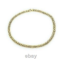 Gold Plated Sterling Silver Byzantine Necklace 18in