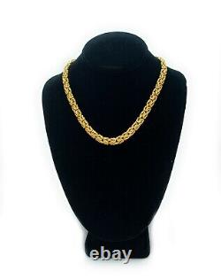 Gold Plated Sterling Silver Byzantine Necklace 18in