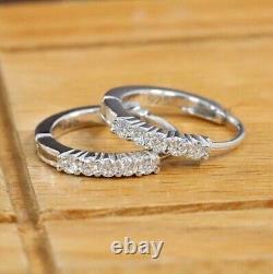 Gorgeous Round Cut Simulated Diamond Mini Hoop Earrings In 14k White Gold Plated