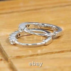 Gorgeous Round Cut Simulated Diamond Mini Hoop Earrings In 14k White Gold Plated