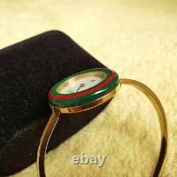 Gucci 1100-L 18K Gold Plated Women's Interchangeable Bezel Watch 26 mm (NR749)