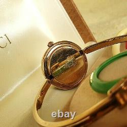 Gucci 1100-L 18K Gold Plated Women's Interchangeable Bezel Watch 26 mm (NR749)