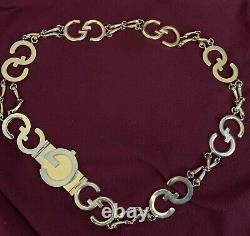 Gucci 1970s Vintage Gold Plated Logo Chain Belt Very Rare 31.25 inch