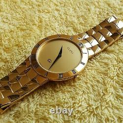 Gucci 3300M 18k Gold Plated Men's/Women's Watch with Gold Dial 33 mm (NR648)