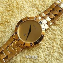 Gucci 3300M 18k Gold Plated Men's/Women's Watch with Gold Dial 33 mm (NR648)
