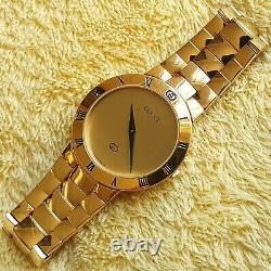 Gucci 3300M 18k Gold Plated Men's/Women's Watch with Gold Dial 33 mm (NR648)