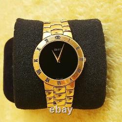 Gucci 3300M Pulp Fiction 18K Gold Plated Men's Watch 33 mm (NR794)