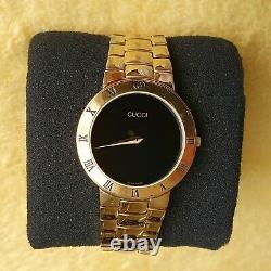 Gucci 3300M Pulp Fiction 18K Gold Plated Men's Watch 33 mm (NR795)
