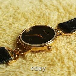 Gucci 6000L 18k Gold Plated Women's Watch with Black Dial (NR584)