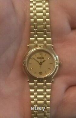 Gucci 9200L Gold Plated Swiss Quartz WithSecond Hand & Date Good Condition