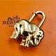 Hermes Gold Plated Elephant Cadena Bag Charm #1542be Rise-on