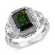 Halo Ring 14k White Gold Chrome Diopside Cubic Zirconia Cz Jewelry Size 7 Ct 4.7