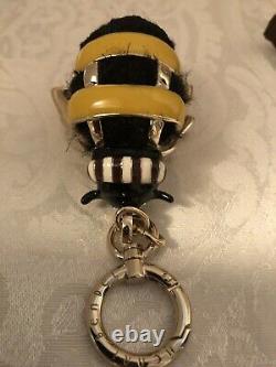 Henri Bendel Bumble Bee Buggy Key Fob Keyring Bag Charm Yellow NWT Gold Plated