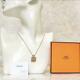 Hermes Accessory Eileen Necklace Pendant Pink Gold Plated Pink Gold Beige Women