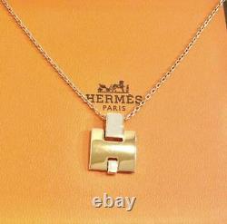 Hermes Accessory Eileen Necklace Pendant Pink Gold Plated Pink Gold Beige Women