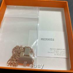 Hermes Accessory Eileen Necklace Pendant Pink Gold Plated Pink Gold Beige Women