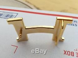 Hermes Plated Yellow Gold Shiny Buckle H 42mm, New