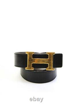 Hermes Womens Reversible 32mm H Belt Kit Gold Plated Hardware Black Brown