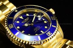 INVICTA Men 47mm Pro Diver Automatic NH35A Gold Plated Blue Dial Bracelet Watch