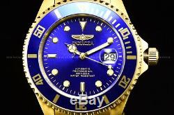 INVICTA Men 47mm Pro Diver Automatic NH35A Gold Plated Blue Dial Bracelet Watch