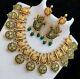 Indian Bollywood Style Gold Plated Temple Kasu Choker Necklace Bridal Jewelry