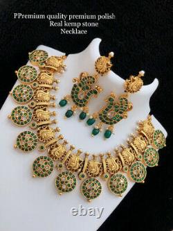 Indian Bollywood Style Gold Plated Temple Kasu Choker Necklace Bridal Jewelry