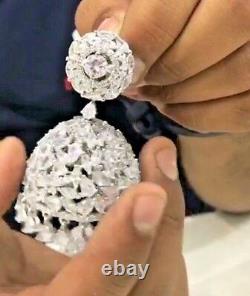 Indian Gold Plated Cz Jhumka Earrings Jhumki Wedding Bollywood Set Antique Stone