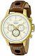 Invicta 16011 Men's S1 Rally 18k Gold Ion-plated Watch With Brown Leather Watch