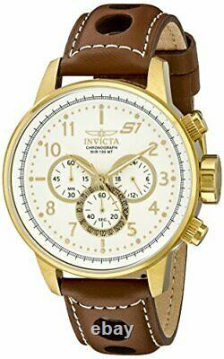 Invicta 16011 Men's S1 Rally 18k Gold Ion-Plated Watch with Brown Leather Watch
