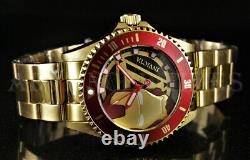 Invicta 44mm Marvel IRON MAN Limited Edition Red Bezel 18K Gold Plated Watch NEW