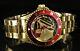 Invicta 44mm Marvel Iron Man Limited Edition Red Bezel 18k Gold Plated Watch New