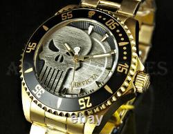 Invicta 44mm Marvel Punisher Limited Edition SKULL DIAL 18K Gold Plated Watch