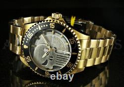 Invicta 44mm Marvel Punisher Limited Edition SKULL DIAL 18K Gold Plated Watch