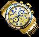 Invicta 48mm Mens Pro Diver Scuba Chronograph 18k Gold Plated Ss 200mt Watch