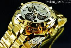 Invicta 50mm Excursion TWISTED METAL Swiss Chrono High Polish 18K Gold IP Watch