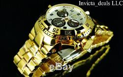 Invicta 50mm Excursion TWISTED METAL Swiss Chrono High Polish 18K Gold IP Watch