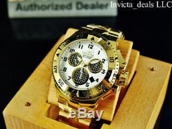 Invicta 50mm Excursion TWISTED METAL Swiss Chrono High Polish 18K Gold IP Watch