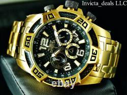 Invicta 50mm Men PRO DIVER SCUBA Chrono Black Carbon Fiber 18K Gold Plated Watch