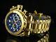 Invicta 52mm Coalition Forces Chronograph Blue Dial 18k Gold Plated Ss Watch New