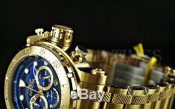 Invicta 52mm Coalition Forces Chronograph Blue Dial 18K Gold Plated SS Watch NEW