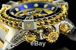 Invicta 53mm Reserve Bolt Hercules Swiss Silver Gold Plated Blue Chrono Watch