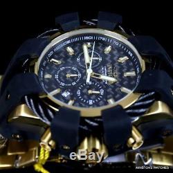 Invicta Bolt Sport Chronograph Black Carbon Fiber Gold Plated 50mm Watch New