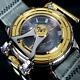 Invicta Chatham & Dover Watch Black Mop Gray Leather Gold Plated Lefty 52mm New