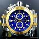 Invicta Coalition Forces Blue 2 Tone Gold Plated Stainless Steel 52mm Watch New