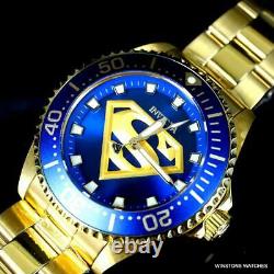 Invicta DC Comics Superman Pro Diver Gold Plated Steel Blue 44mm LE Watch New